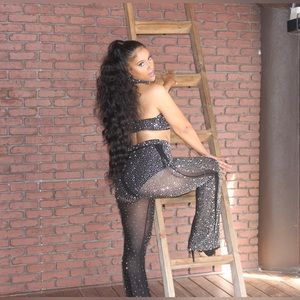 3 piece fashion nova studded outfit. Worn once for video shoot. show stopper.